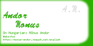 andor monus business card